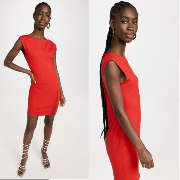 NEW Victor Glemaud Ruby Red Holiday Mini Dress Mesh Back Cosplay Futuristic - Picture 10 of 10